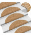 Carpet Stair Treads 15 pcs Cream 56x20 cm