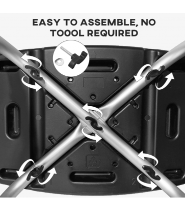 HOMCOM Aluminium Shower Stool w/ Adjustable Height Non-Slip Bath Stool Black