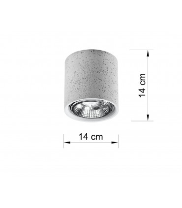 Ceiling Lamp CULLO Concrete Grey Round Shape Loft Design LED GU10