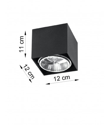 Ceiling Lamp BLAKE Black Square Shape Modern Loft Design GU10
