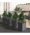 vidaXL Planters 4 pcs Black 30x30x37 cm Polypropylene