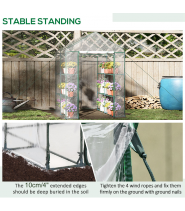 Steel Frame Greenhouse Steel Frame, 2 Shelves