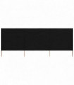 3-panel Wind Screen Fabric 400x120 cm Black