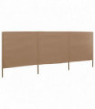 3-panel Wind Screen Fabric 400x120 cm Taupe