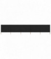 5-panel Wind Screen Fabric 600x120 cm Black