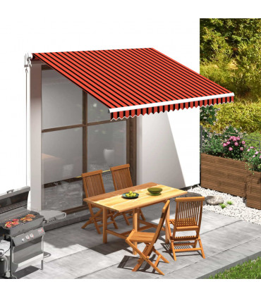 vidaXL Awning Top Sunshade Canvas Orange and Brown 350x250 cm