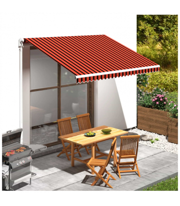 vidaXL Awning Top Sunshade Canvas Orange and Brown 350x250 cm
