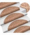Carpet Stair Treads 15 pcs Beige 65x25 cm