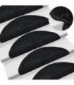 Carpet Stair Treads 15 pcs Black 65x25 cm
