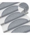 Carpet Stair Treads 15 pcs Light Grey 65x24x4 cm