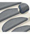 Carpet Stair Treads 15 pcs Light Grey and Blue 65x24x4 cm