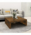 Coffee Table Smoked Oak 100x100x35 cm Engineered Wood