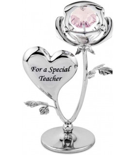 Crystocraft For a Special Teacher Rose Crystal with Swarovski