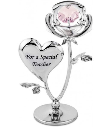 Crystocraft For a Special Teacher Rose Crystal with Swarovski