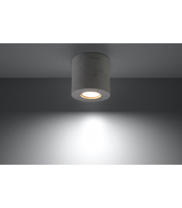 Ceiling lamp Orbis Grey Round Concrete Tube Loft Design LED GU10
