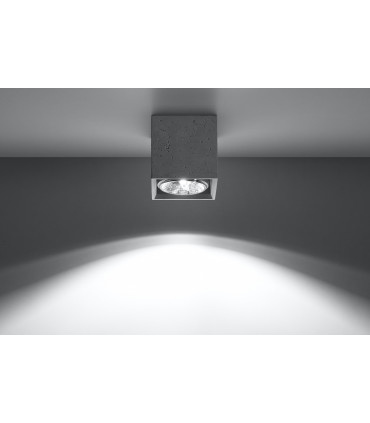 Ceiling Lamp VALDE Concrete Square Shape Loft Design Grey Modern GU10 LED