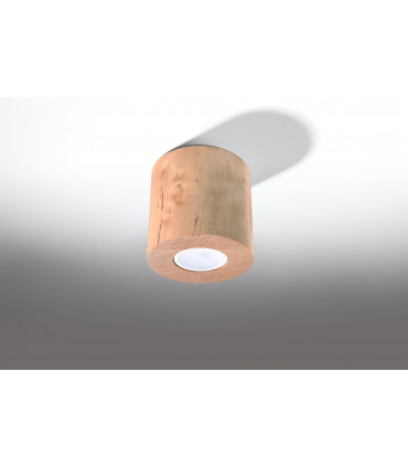 Ceiling lamp ORBIS Natural Wood Round Tube Boho Design GU10