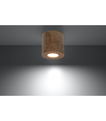 Ceiling lamp ORBIS Natural Wood Round Tube Boho Design GU10