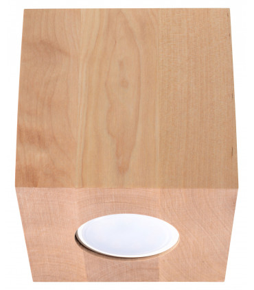 Ceiling Lamp QUAD Natural Wood Square Shape Boho Design LED GU10 10x10x10 cm