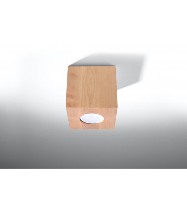 Ceiling Lamp QUAD Natural Wood Square Shape Boho Design LED GU10 10x10x10 cm