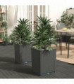 vidaXL Planters 2 pcs Black 30x30x37 cm Polypropylene