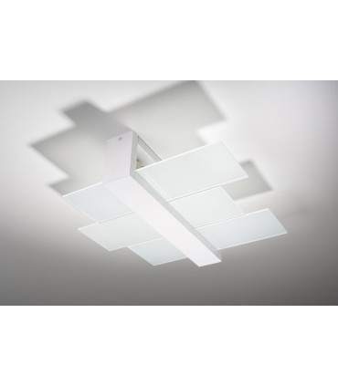 Ceiling Lamp FENIKS 2 White Wood/Glass Modern Lamp Loft Design E27