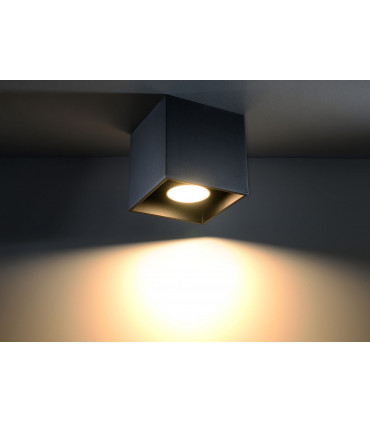 Ceiling Lamp QUAD 1 Black Square Shape Modern Loft Design LED GU10