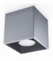 Ceiling Lamp QUAD 1 Grey Square Shape Modern Loft Design LED GU10