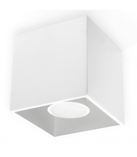 Ceiling Lamp White Square Shape Modern Loft Design LED GU10 Aluminium 10 x 10 cm
