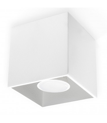 Ceiling Lamp White Square Shape Modern Loft Design LED GU10 Aluminium 10 x 10 cm