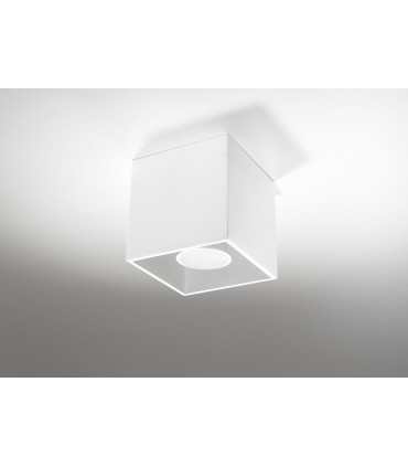 Ceiling Lamp White Square Shape Modern Loft Design LED GU10 Aluminium 10 x 10 cm