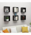 vidaXL Wall Cube Shelves 6 pcs Black 30x15x30 cm