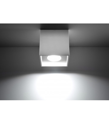 Ceiling Lamp White Square Shape Modern Loft Design LED GU10 Aluminium 10 x 10 cm