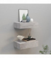 Wall Drawer Shelves 2 pcs Concrete Grey 40x23.5x10cm MDF