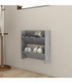 Wall Shoe Cabinet Concrete Grey 60x18x60 cm Engineered Wood