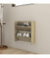 Wall Shoe Cabinet Sonoma Oak 60x18x60 cm Engineered Wood
