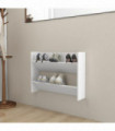 vidaXL Wall Shoe Cabinet White 80x18x60 cm Engineered Wood