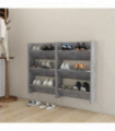 vidaXL Wall Shoe Cabinets 2 pcs  Concrete Grey 60x18x90 cm Engineered Wood