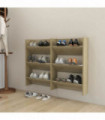 Wall Shoe Cabinets 2 pcs  Sonoma Oak 60x18x90 cm Engineered Wood