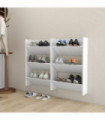 Wall Shoe Cabinets 2 pcs  White 60x18x90 cm Engineered Wood