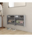 Wall Shoe Cabinets 2 pcs Concrete Grey 60x18x60 cm Engineered Wood