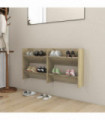 Wall Shoe Cabinets 2 pcs Sonoma Oak 60x18x60cm Engineered Wood