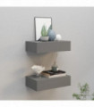 Wall-mounted Drawer Shelves 2 pcs Grey 40x23.5x10cm MDF