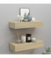 vidaXL Wall-mounted Drawer Shelves 2 pcs Oak 60x23.5x10cm MDF