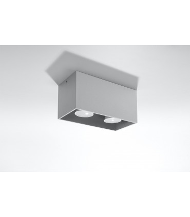 Ceiling Lamp QUAD Grey Square Shape Modern Loft Design LED GU10