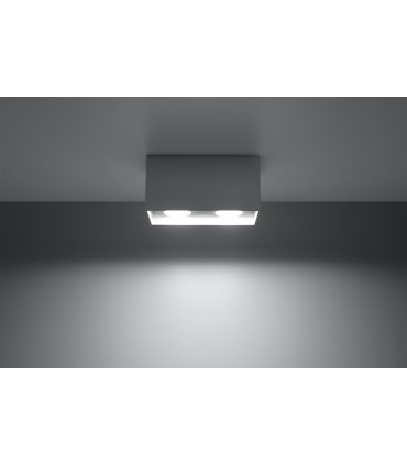 Ceiling Lamp QUAD Grey Square Shape Modern Loft Design LED GU10