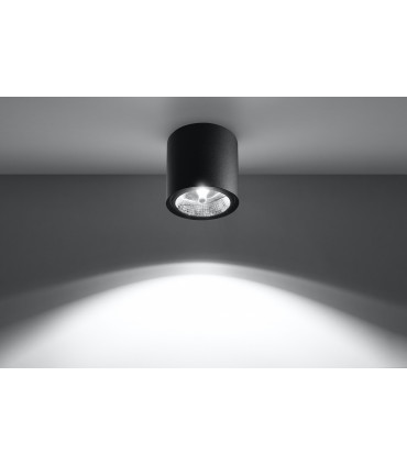 Ceiling Lamp TIUBE Black Round Shape Modern Loft Design GU10