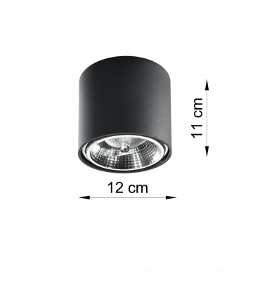 Ceiling Lamp TIUBE Black Round Shape Modern Loft Design GU10