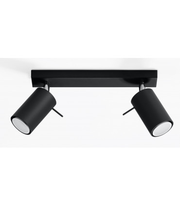 Ceiling Lamp RING 2 Black Rotating Tube Modern Loft Design GU10 30 x 8 x 15 cm