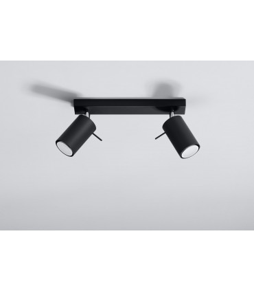 Ceiling Lamp RING 2 Black Rotating Tube Modern Loft Design GU10 30 x 8 x 15 cm